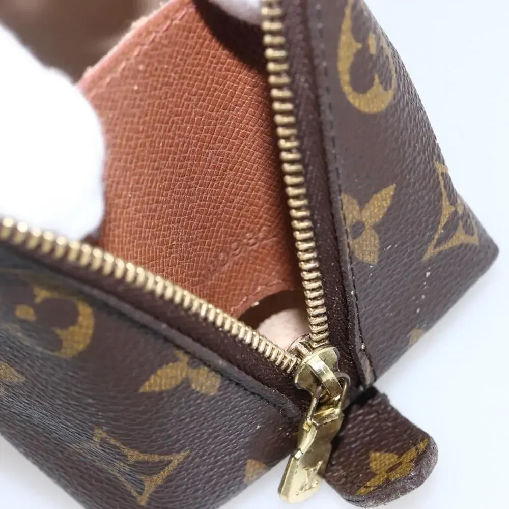 Louis Vuitton Monogram Trousse Demi Ronde Cosmetic Pouch Brown